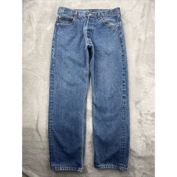 Vintage Levis 501 XX Jeans Mens 35x34 Blue Straight Skater Grunge Punk Retro Y2K - Picture 1 of 16
